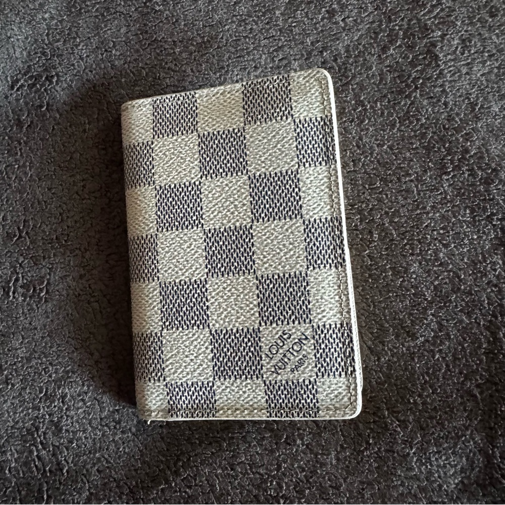 Louis Vuitton Gray Checkered Key Holder Wallet Damier AZUR